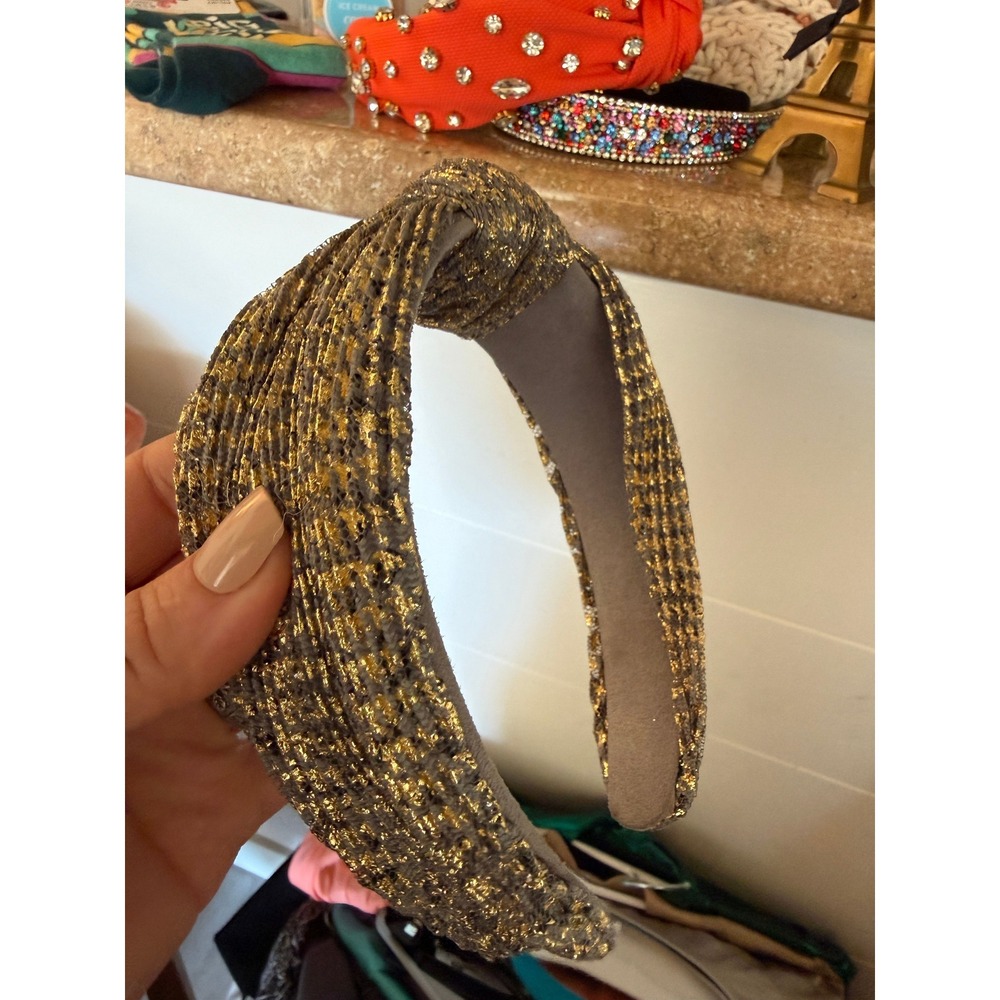 gold fabric‎ headband kitsch